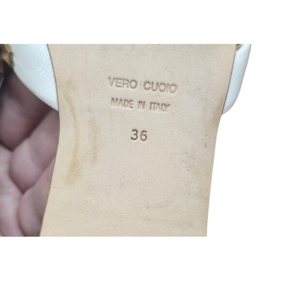 Giuseppe Zanotti White Leather Studded Sandals Women’s Size 36 Vero Cuoio - Picture 8 of 10